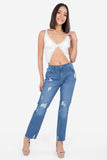 Jeans tiro medio con destrucción y bolsas (6934177546282)