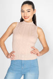 Blusa cuello alto sin mangas