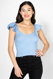 Blusa tejida con escote en v