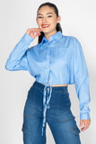 Camisa crop manga larga