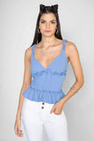 Blusa de tirantes con escote en v