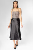 Falda midi lisa