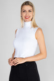 Blusa sin manga cuello alto de lycra