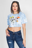 Playera crop estampada