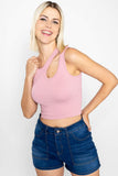 Playera crop asimetrica