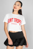 Playera crop estampada