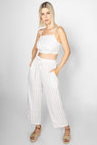 Conjunto blusa y pantalón a rayas