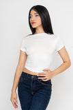 Playera crop básica cuello alto