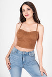 Blusa tipo corset suede