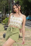 Blusa crop de tirantes con flores