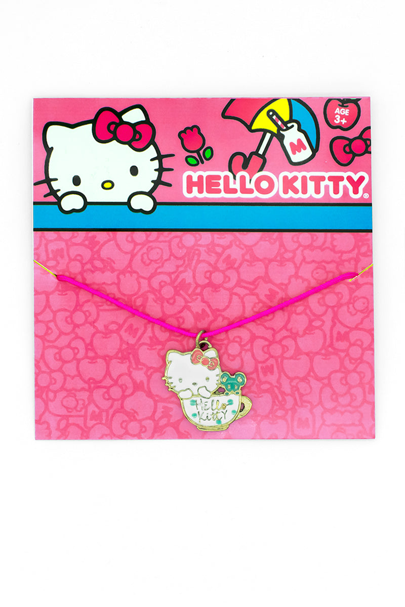 Collar ajustable dije Hello Kitty en taza (6905916588074)