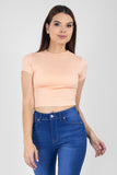 Playera lisa manga corta cuello alto (6928362111018)