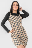 Conjunto de vestido de tirantes con playera (6943529992234)