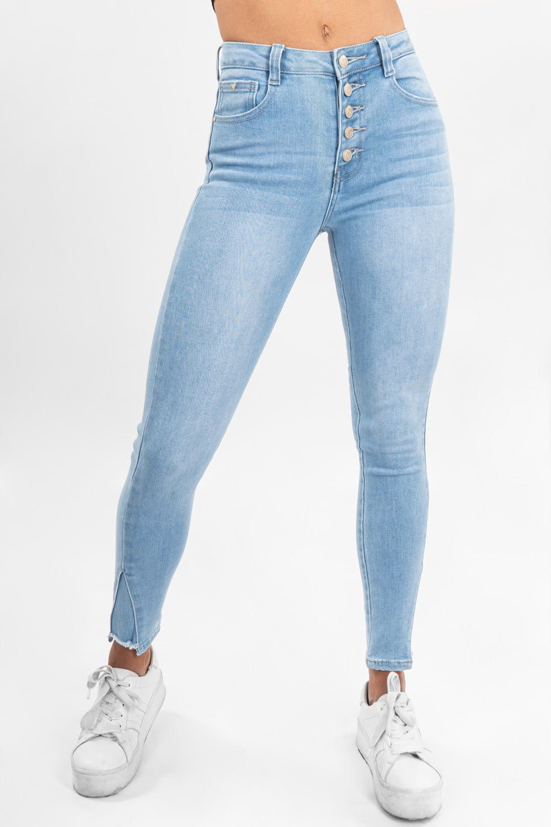 Jeans skinny tiro alto con detalle en tobillo (6943528452138)